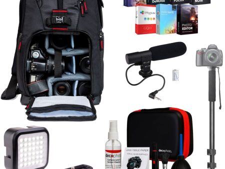 Deco Gear Pro Mobile Video Elite Bundle | Sling Backpack,Shotgun Mic,Video Light & More Fashion