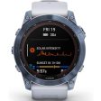 Garmin Fenix 7X Sapphire Solar Smartwatch Blue w  White Band + 2 Year Warranty For Sale