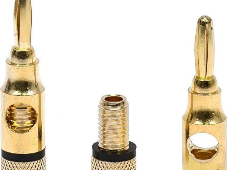 Deco Essentials High-Quality Brass Speaker Banana Plugs, 5-Pair, Open Screw Type For Cheap