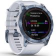 Garmin Fenix 7X Sapphire Solar Smartwatch Blue w  White Band + 2 Year Warranty For Sale