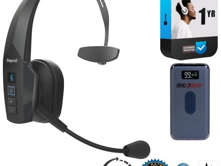 BlueParrott B350-XT Bluetooth Mono Noise-Canceling Headset + Power Bank + Protection Pack For Cheap