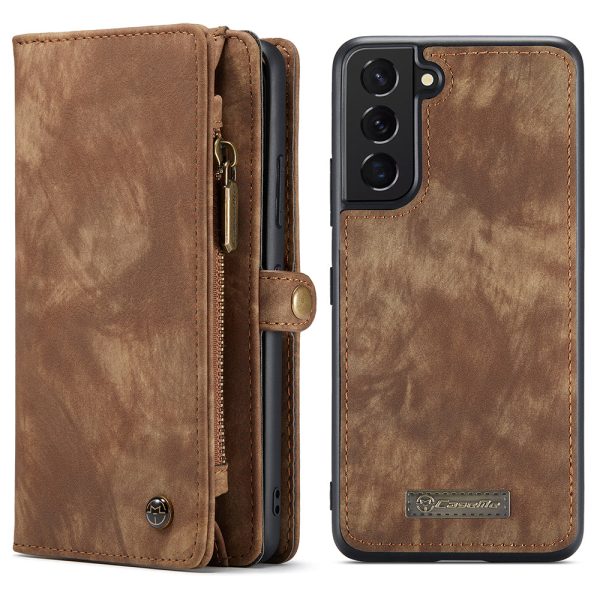 CASEME 008 Series for Samsung Galaxy S22+ 5G Multifunctional Detachable 2-in-1 Cell Phone Case Anti-scratch Wallet Stand Split Leather Cover Fashion