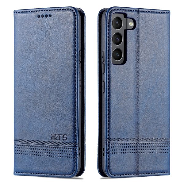 AZNS PU Leather + TPU Magnetic Auto-absorbed Full Protection Cover Stand Wallet Phone Case for Samsung Galaxy S22 5G For Discount