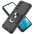 YB PC Series-1 for Samsung Galaxy S22 5G Case Ring Magnetic Kickstand PC + TPU Dual Layer Shock Absorption Protective Phone Cover For Sale