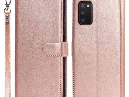 For Samsung Galaxy A03s (166.5 x 75.98 x 9.14mm) R61 Texture Felled Seam Wallet Folio Case PU Leather Wrist Strap Magnetic Closure Stand Phone Cover Cheap