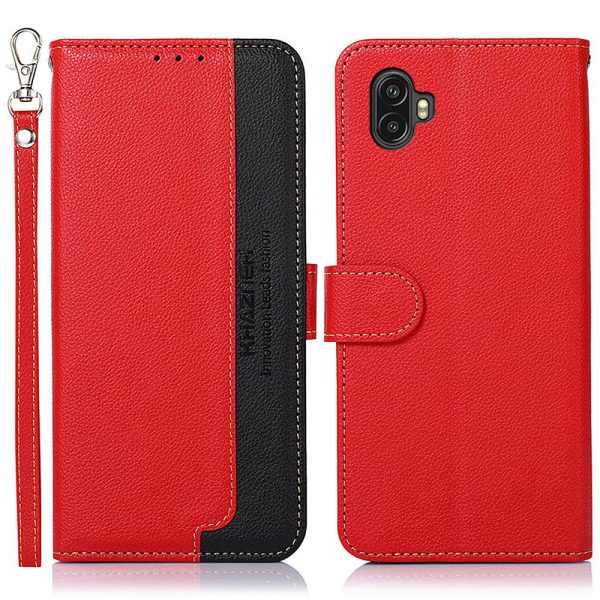 KHAZNEH For Samsung Galaxy Xcover 6 Pro RFID Blocking Litchi Texture PU Leather Phone Case with Wallet Stand Online now