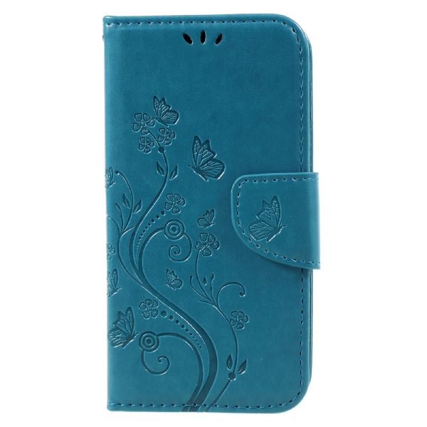 Imprinted Flora Butterflies Leather Wallet Phone Case for Samsung Galaxy S8 Supply