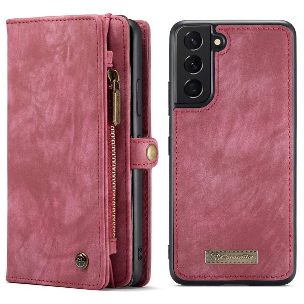 CASEME 008 Series for Samsung Galaxy S22+ 5G Multifunctional Detachable 2-in-1 Cell Phone Case Anti-scratch Wallet Stand Split Leather Cover Fashion