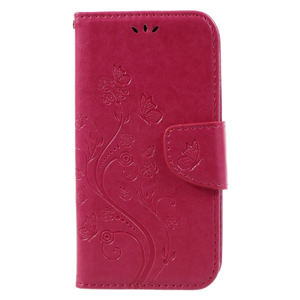 Imprinted Flora Butterflies Leather Wallet Phone Case for Samsung Galaxy S8 Supply