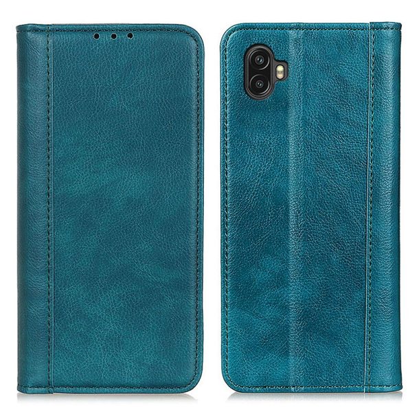 For Samsung Galaxy Xcover 6 Pro Magnetic Auto-absorbed Split Leather Stand Flip Cover TPU Shockproof Interior Litchi Texture Wallet Phone Case on Sale