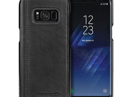 PIERRE CARDIN Stitched Genuine Leather Coated PC Case for Samsung Galaxy S8 SM-G950 Fashion