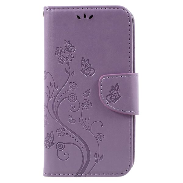 Imprinted Flora Butterflies Leather Wallet Phone Case for Samsung Galaxy S8 Supply