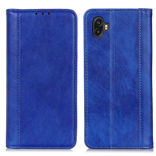 For Samsung Galaxy Xcover 6 Pro Magnetic Auto-absorbed Split Leather Stand Flip Cover TPU Shockproof Interior Litchi Texture Wallet Phone Case on Sale