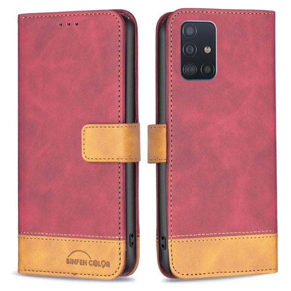 BINFEN COLOR BF Leather Case Series-7 for Samsung Galaxy A51 4G SM-A515, Style 11 Matte Texture PU Leather Case with TPU Inner Case with Wallet and Stand For Sale