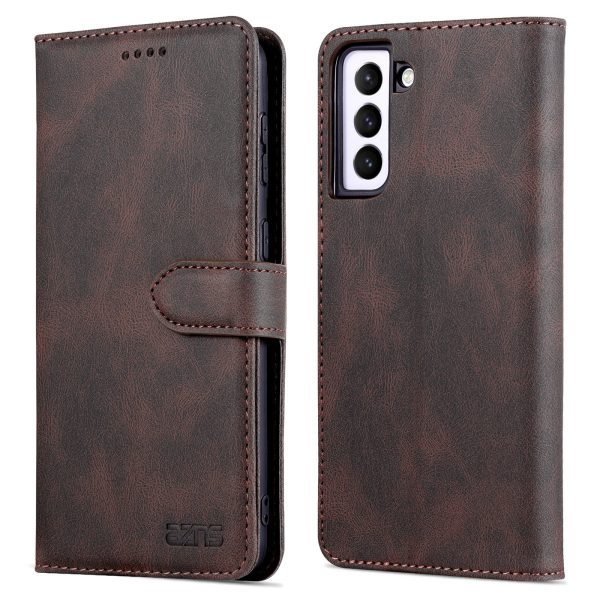 AZNS Mobile Phone Shell PU Leather Flip Wallet Case Stand Shockproof TPU Inner Phone Cover for Samsung Galaxy S21 FE 5G For Discount