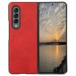 For Samsung Galaxy Z Fold4 5G Anti-Scratch Textured Leather Coated PC+TPU Back Case Shock Absorption Slim Non-Slip Shell For Cheap