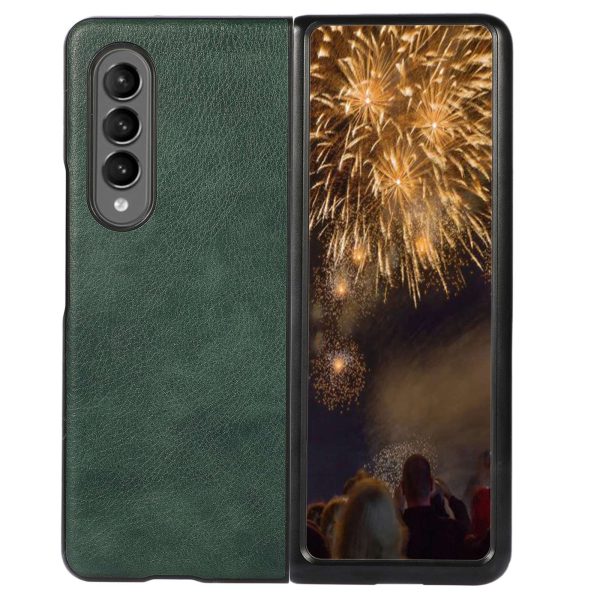 For Samsung Galaxy Z Fold4 5G PU Leather Coated TPU + PC Shockproof Cover Litchi Texture Anti-slip Grip Back Case Cheap