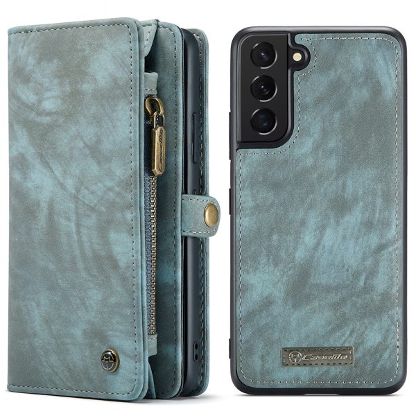 CASEME 008 Series for Samsung Galaxy S22 5G Shockproof Split Leather Detachable 2-in-1 Phone Case Multifunctional Anti-fall Wallet Stand Shell on Sale