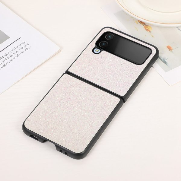 For Samsung Galaxy Z Flip4 5G Glitter Skin Protective Cover PU Leather Coated PC Anti-Slip Shockproof Protective Phone Case Discount