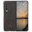 For Samsung Galaxy Z Fold4 5G Anti-Scratch Textured Leather Coated PC+TPU Back Case Shock Absorption Slim Non-Slip Shell For Cheap