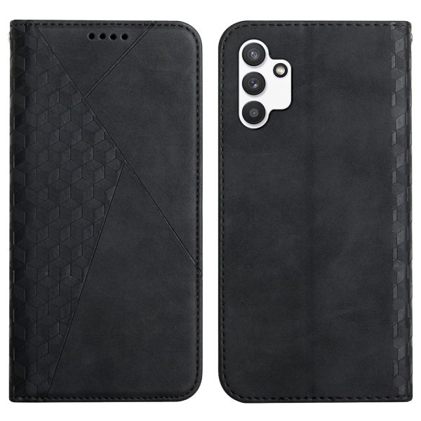 Cellphone Cover Skin-touch Feeling Rhombus Imprinting Magnetic Auto-absorbed PU Leather Case Stand Wallet for Samsung Galaxy A13 4G   A13 4G LTE Cheap