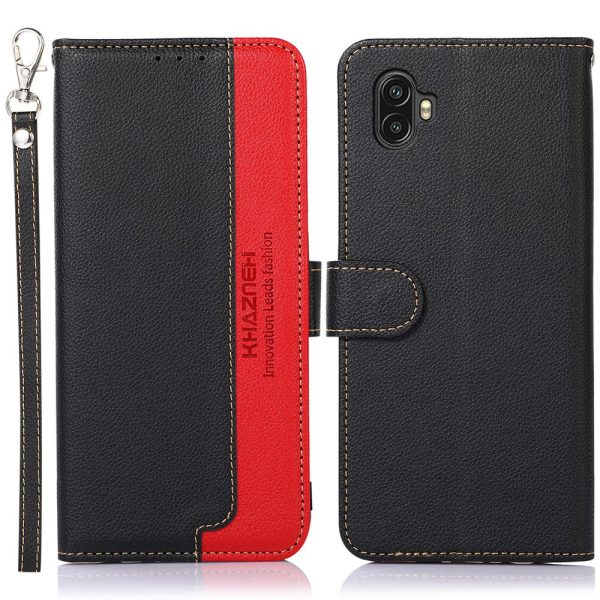 KHAZNEH For Samsung Galaxy Xcover 6 Pro RFID Blocking Litchi Texture PU Leather Phone Case with Wallet Stand Online now