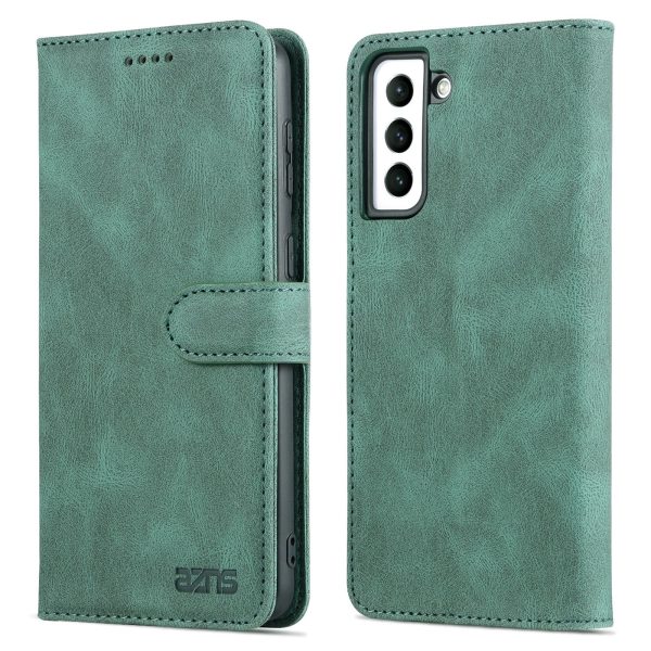 AZNS Mobile Phone Shell PU Leather Flip Wallet Case Stand Shockproof TPU Inner Phone Cover for Samsung Galaxy S21 FE 5G For Discount