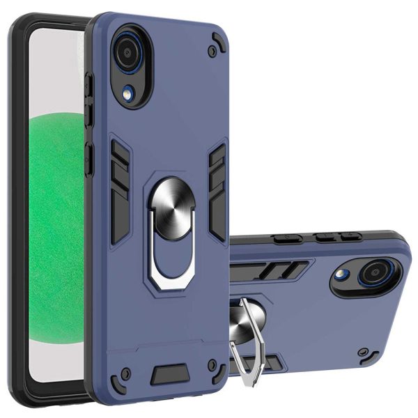 YB PC Series-1 for Samsung Galaxy A03 Core Ring Kickstand Phone Case Anti-Scratch Shock Absorption Soft TPU + Hard PC Back Cover Fashion