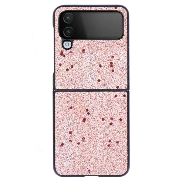 For Samsung Galaxy Z Flip4 5G Glitter Skin Protective Cover PU Leather Coated PC Anti-Slip Shockproof Protective Phone Case Discount