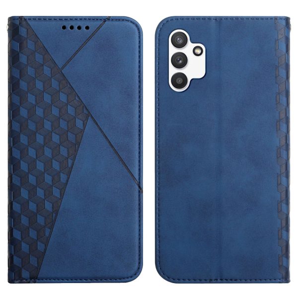 Cellphone Cover Skin-touch Feeling Rhombus Imprinting Magnetic Auto-absorbed PU Leather Case Stand Wallet for Samsung Galaxy A13 4G   A13 4G LTE Cheap