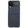 For Samsung Galaxy Z Flip4 5G Back Cover Textured Leather Hard PC Back+Soft TPU Frame Shockproof Phone Shell For Discount