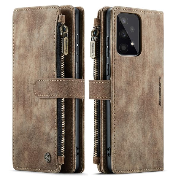 CASEME C30 Series for Samsung Galaxy A53 5G Supporting Stand Design PU Leather Phone Case Shockproof Zipper Pocket Wallet Cover For Cheap