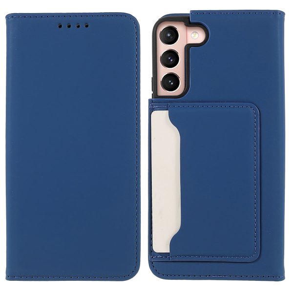 Anti-fingerprint Drop-proof Auto-absorbed Magnetic Closing Skin-touch PU Leather Wallet Case with Kickstand for Samsung Galaxy S22 5G Hot on Sale