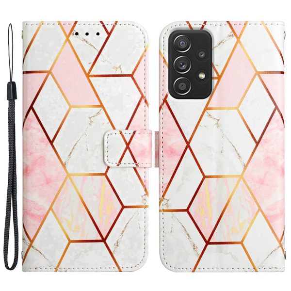 YB Pattern Printing Series-5 for Samsung Galaxy A23 4G (165.4 x 76.9 x 8.4mm) Marble Pattern PU Leather Stand Flip Case Wallet Magnetic Clasp Shockproof Protection Cover with Strap Online