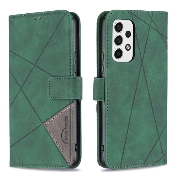 BINFEN COLOR BF05 Shockproof Geometric Imprinted Flip PU Leather Case Wallet Cover with Stand for Samsung Galaxy A53 5G Supply