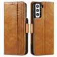 CASENEO 002 Series For Samsung Galaxy S21+ 5G Splicing PU Leather Case Business Style Fall Proof Flip Folio Wallet Cover with Stand Supply