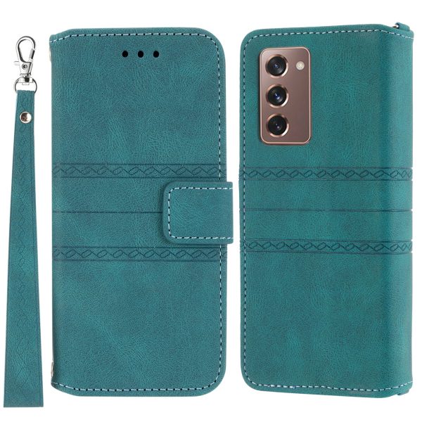 For Samsung Galaxy Z Fold2 5G Practical Wallet Card Slots Phone Flip Case Imprinted Pattern Anti-Scratch Stylish PU Leather+TPU Phone Cover with Stand Online Sale