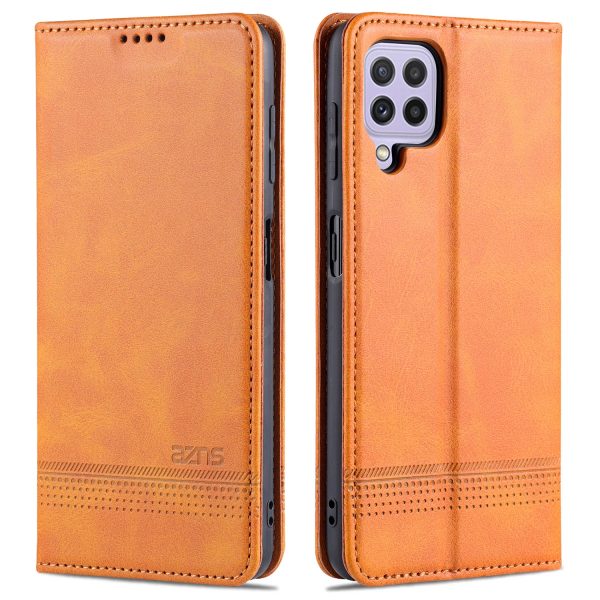 AZNS Premium PU Leather Auto-absorbed Magnetic Closure Stand Function Wallet Flip Cover for Samsung Galaxy A22 4G (EU Version) For Discount