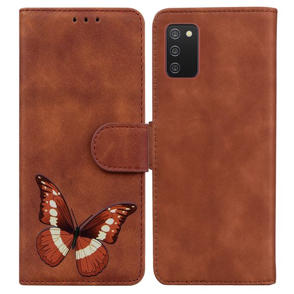 Big Butterfly Pattern Printing Skin-touch PU Leather Stand Wallet Phone Cover Shell for Samsung Galaxy A03s (164.2 x 75.9 x 9.1mm) Online