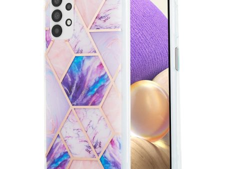 YB IMD Series-3 For Samsung Galaxy A13 4G IMD Soft TPU Case Double-sided Electroplating Splicing Marble Pattern Shockproof Drop-proof Shell Online Hot Sale