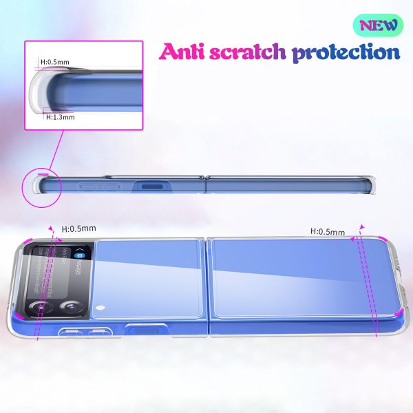 Clear Phone Case for Samsung Galaxy Z Flip3 5G, Hard PC Shock-Absorbing Back Cover For Discount