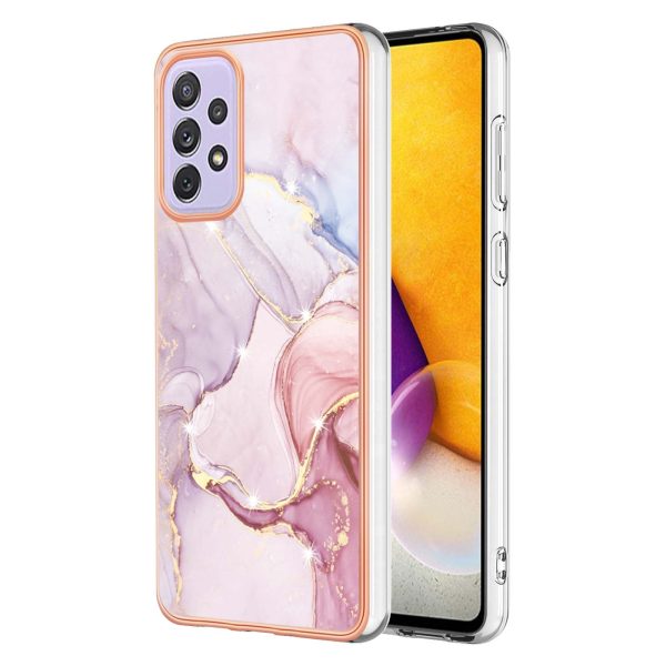 YB IMD Series-2 Marble Case for Samsung Galaxy A73 5G, Electroplated Edge Soft TPU Stylish IMD Protective Cover Cheap