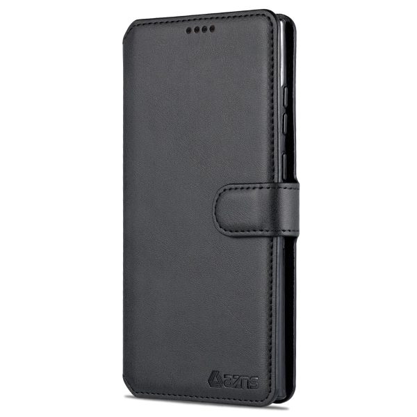 AZNS Anti-scratch PU Leather Case Magnetic Clasp Wallet Phone Cover with Foldable Stand for Samsung Galaxy S22 Ultra 5G Online Hot Sale