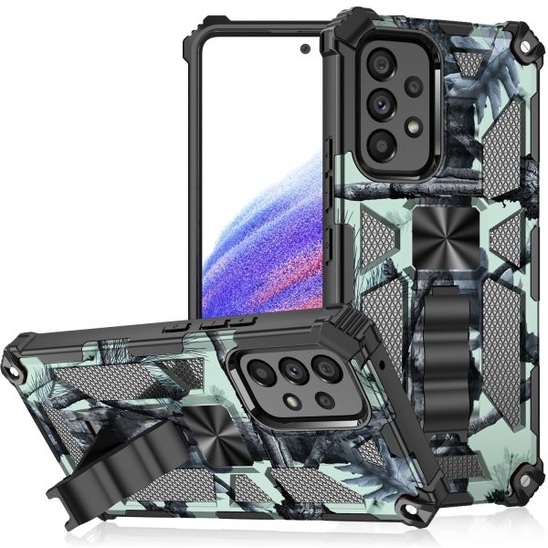 Camouflage Pattern Phone Protective Shell for Samsung Galaxy A33 5G, Magnet Sheet Design Phone Case with Kickstand Cheap