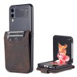 AZNS PU Leather Card Slots Magnetic Clasp Anti-Fall Phone Cover with Stand for Samsung Galaxy Z Flip3 5G Hot on Sale