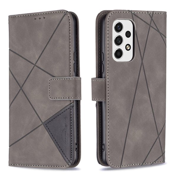 BINFEN COLOR BF05 Shockproof Geometric Imprinted Flip PU Leather Case Wallet Cover with Stand for Samsung Galaxy A53 5G Supply