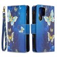 BF03 Pattern Printing PU Leather Magnetic Zipper Pocket Case Stand Flip Wallet Phone Cover with Strap for Samsung Galaxy S22 Ultra 5G For Cheap