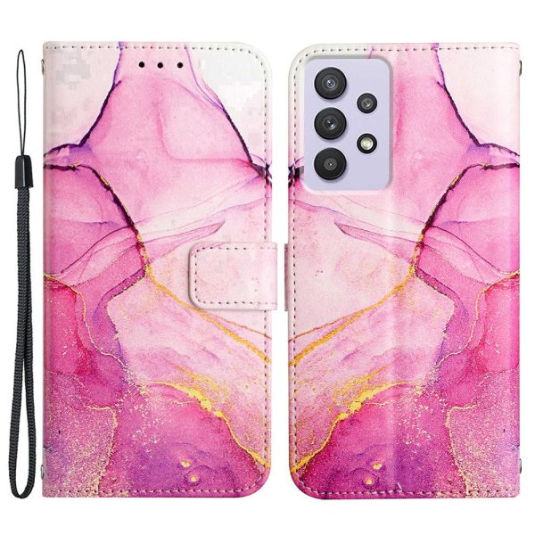 YB Pattern Printing Leather Series-5 for Samsung Galaxy A52 4G 5G A52s 5G Wallet Marble Pattern Scratch-resistant Stand Phone Shell Online