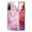 Wear-Resistant IML IMD Marble Pattern Flexible TPU Cover Electroplating Phone Case with Kickstand for Samsung Galaxy S20 FE S20 FE 5G S20 Lite S20 FE 2022 Discount