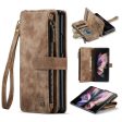 CASEME C30 Series for Samsung Galaxy Z Fold3 5G Zipper Pocket Wallet Bump Proof PU Leather Multiple Card Slots Stand Phone Cover on Sale